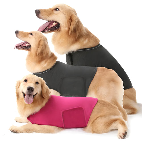 Anxiety jacket vest for dogs and cats in dark grey, summer calming pet clothes with adjustable fit