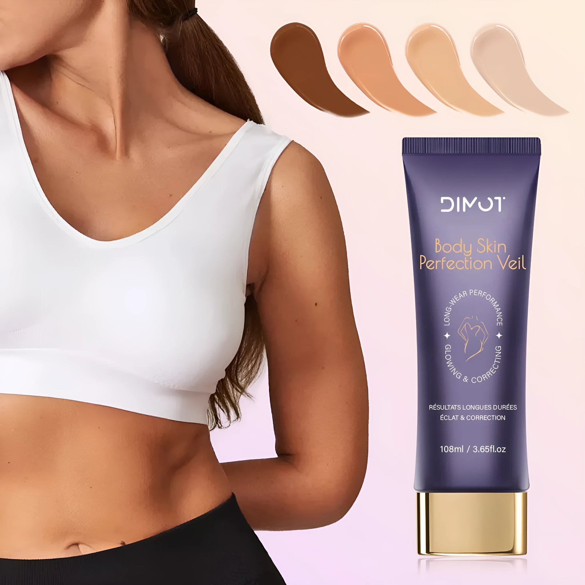 Waterproof body concealer cream with brush for covering tattoos and birthmarks