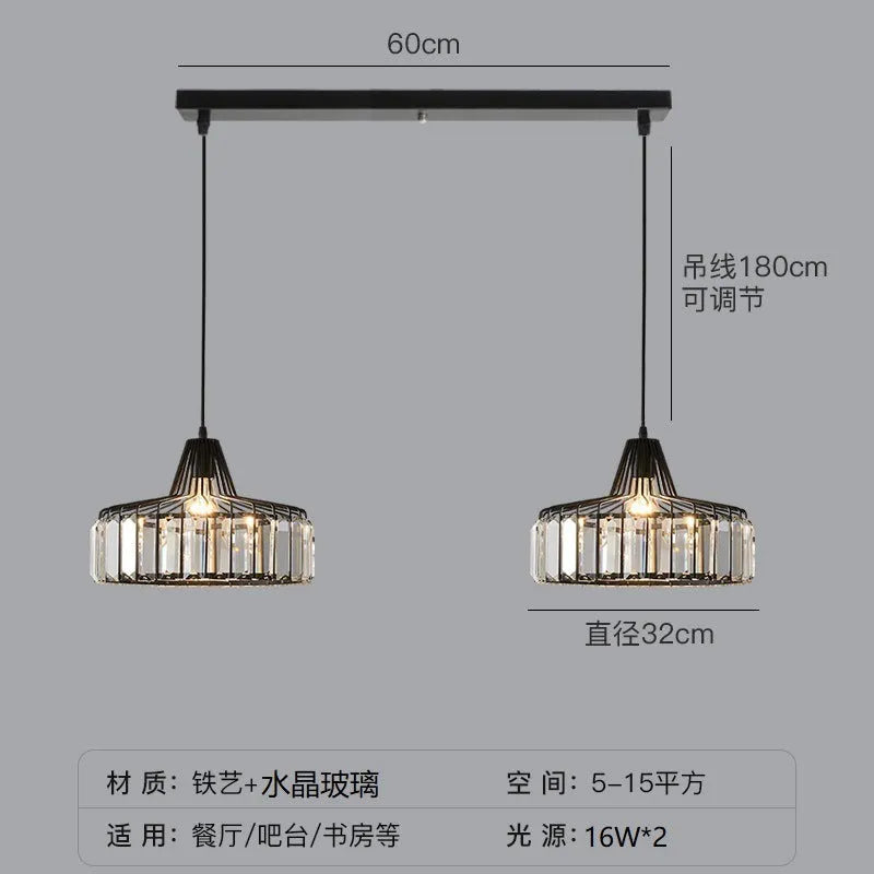 Crystal ceiling chandelier with iron frame in light luxury style showing black and gold finish options