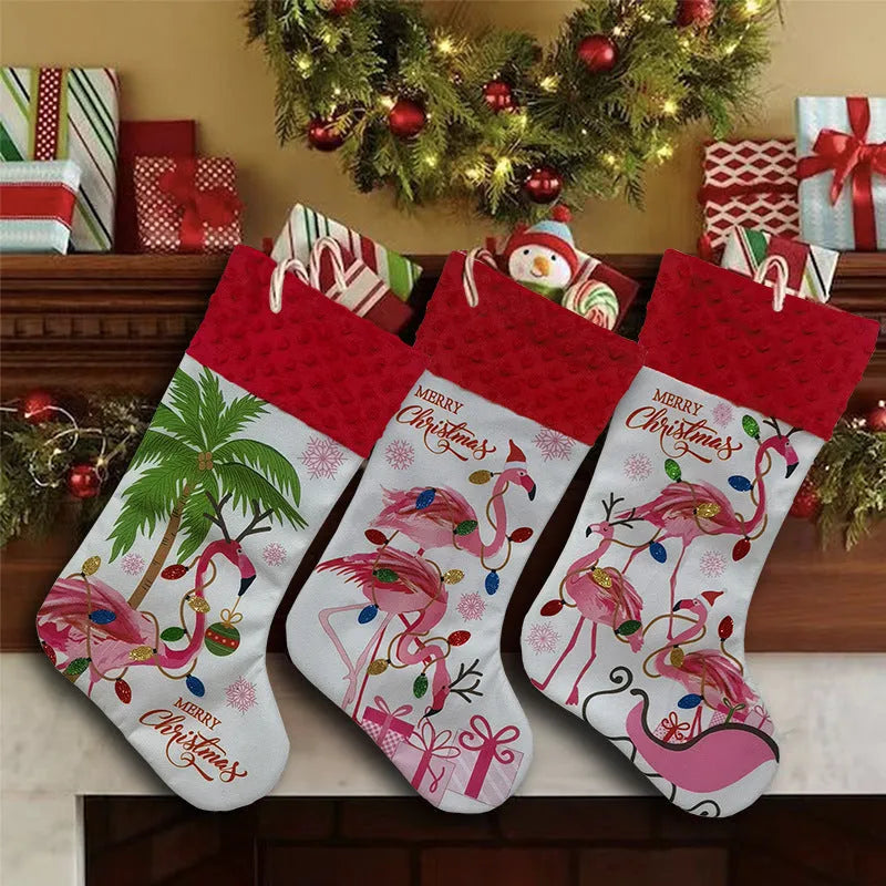 Cloth Christmas stocking decoration pendant in American style measuring 46x28cm