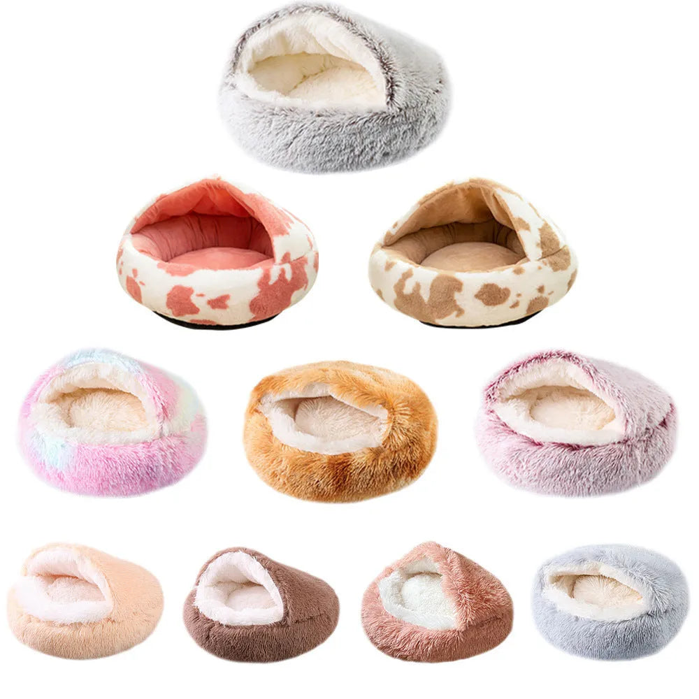 Waterproof cloth dog kennel with semi-surrounded design shown in champagne colour