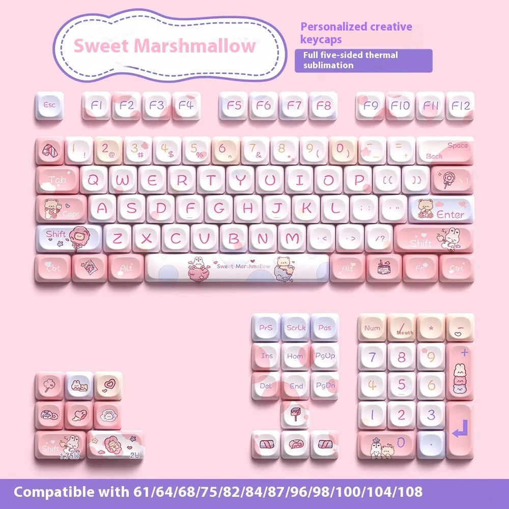 Sweet Cotton Candy colour mechanical keyboard key cap set in a package.