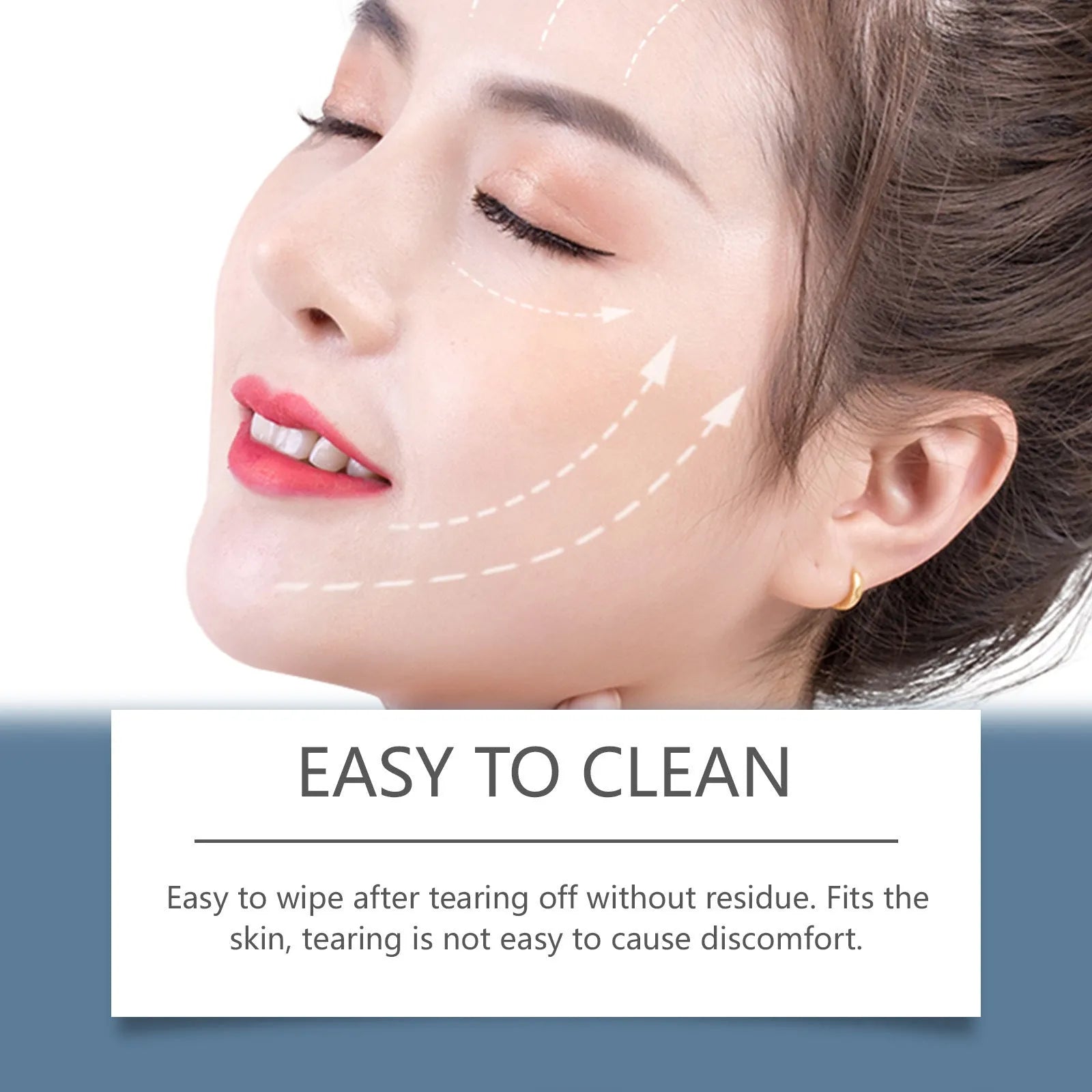 HANCHOBIT facial hair removal wax strips and wet wipes pack, showing 20 wax strips and 10 cleansing wipes