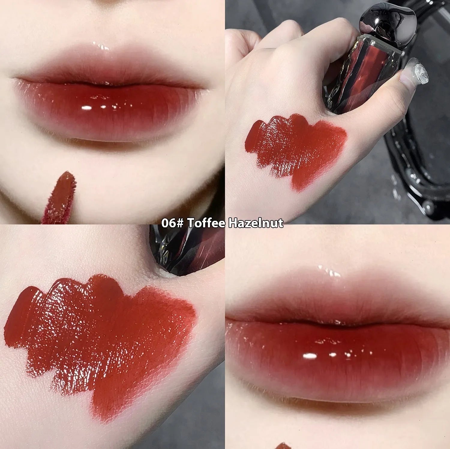 Glacier Lava Lip Lacquer mirror makeup product with built-in applicator in seven colour options