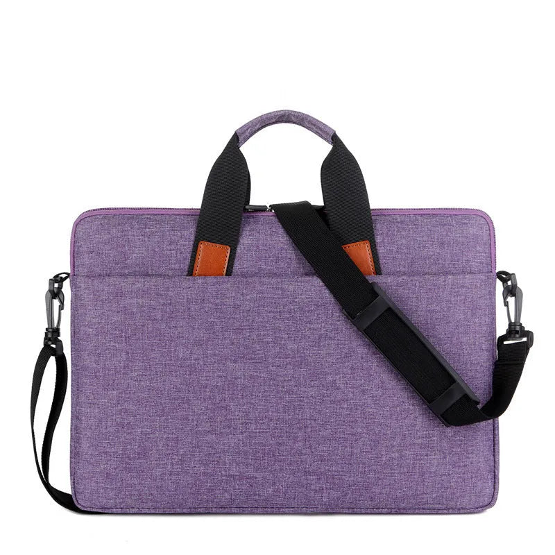 Oxford cloth one-shoulder laptop bag in black with shockproof large capacity design