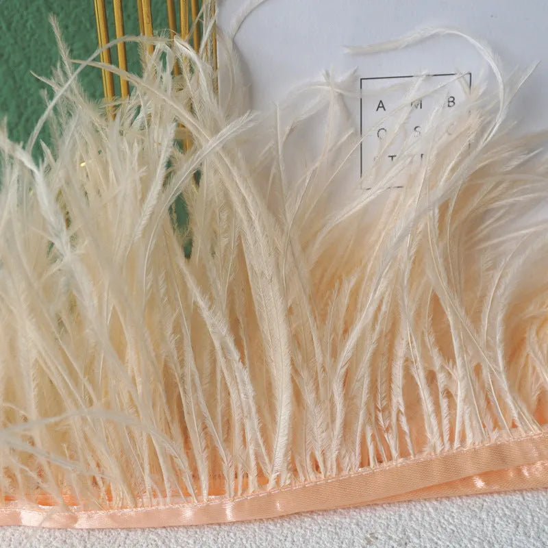 Decorative feather cloth strip DIY trim 10-15cm wide in multiple colours for clothing crafts
