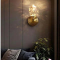 Crystal wall lamp 11.5cm length, 20cm height, 6cm from wall, 220V push button wall light for living room
