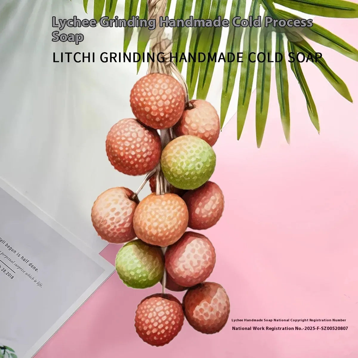 Handmade grape and litchi cleansing soap bars in 120g size with different packaging options