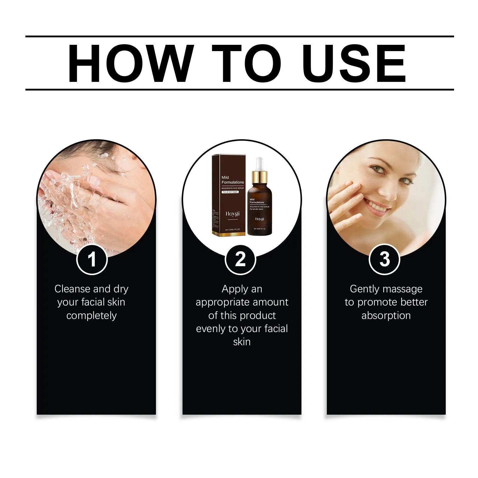 30ml facial skin care essence bottle with hyaluronic acid, vitamin C, collagen, and arbutin formula