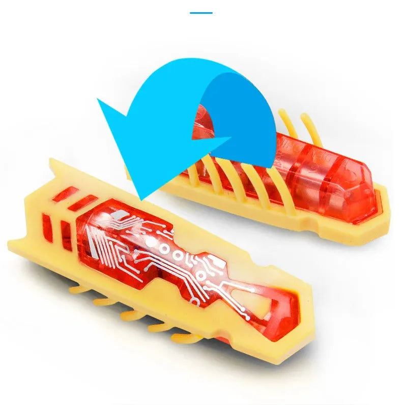 Mini electric bug cat toy with self-righting action showing 4.5cm pvc construction