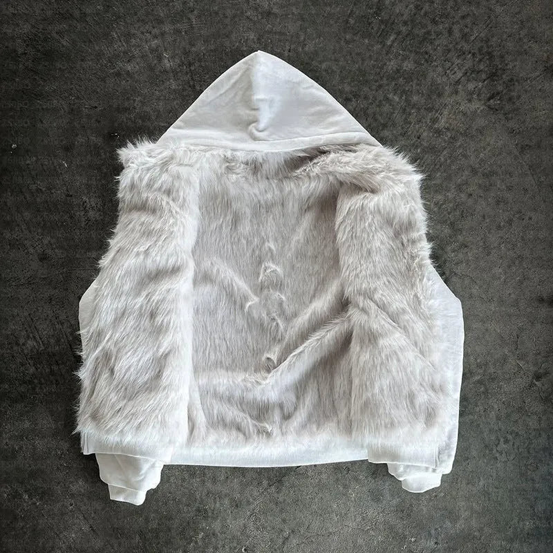 Casual solid colour baggy polyester coat for men and women in black or white