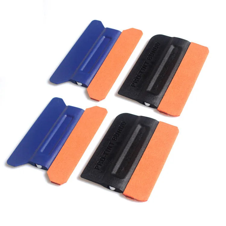 ABS film scraper for car vinyl wrap installation with deerskin or wool scraping surface