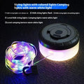 Rechargeable outdoor tent string lights in warm white and colourful LED options on an 8-metre cord