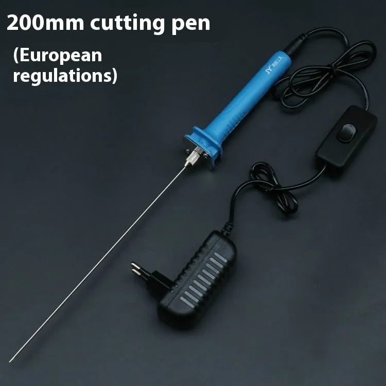 Blue plastic handle electric heating cutter pen for foam polystyrene cutting with power adapter