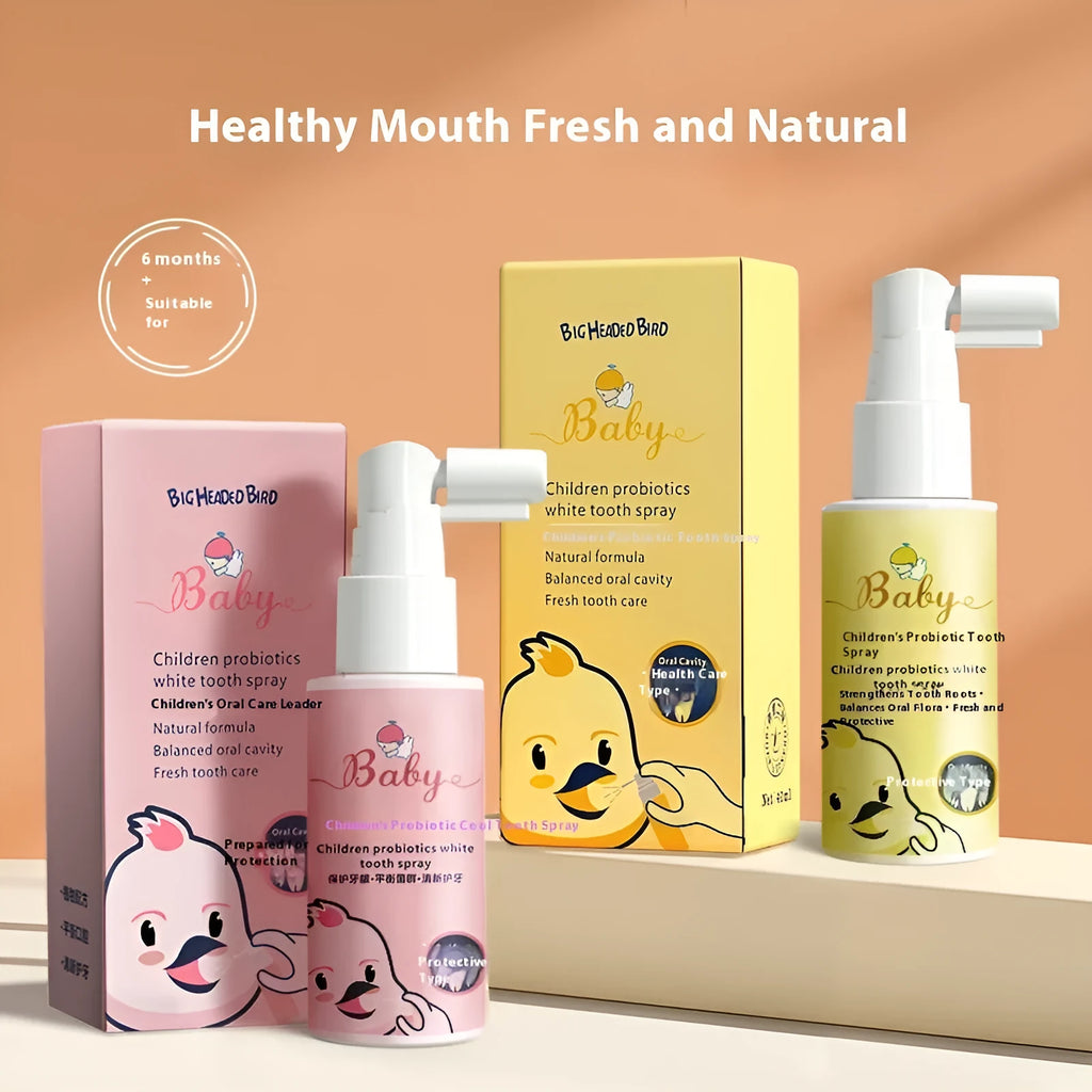 Children's probiotic oral spray for white teeth and cavity prevention in 40ml bottle