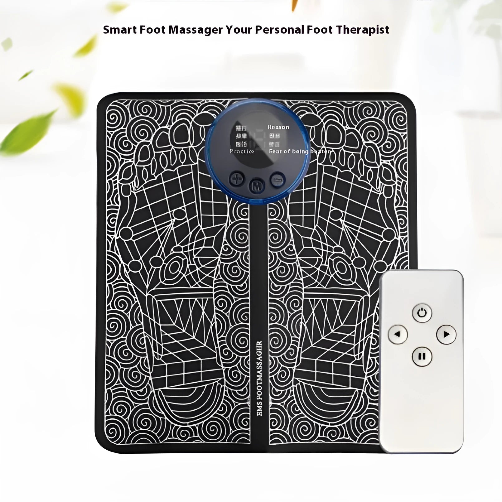 English style leather foot massage cushions with wireless remote control and LCD display