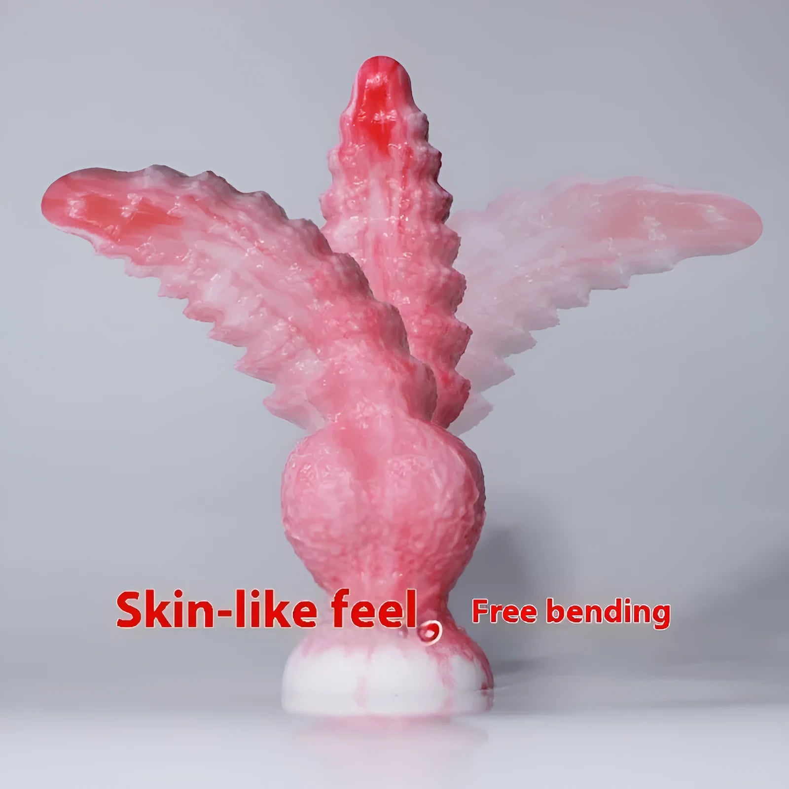 Pink platinum silicone women's masturbation device with shaped penis design, Berserker S and M size options