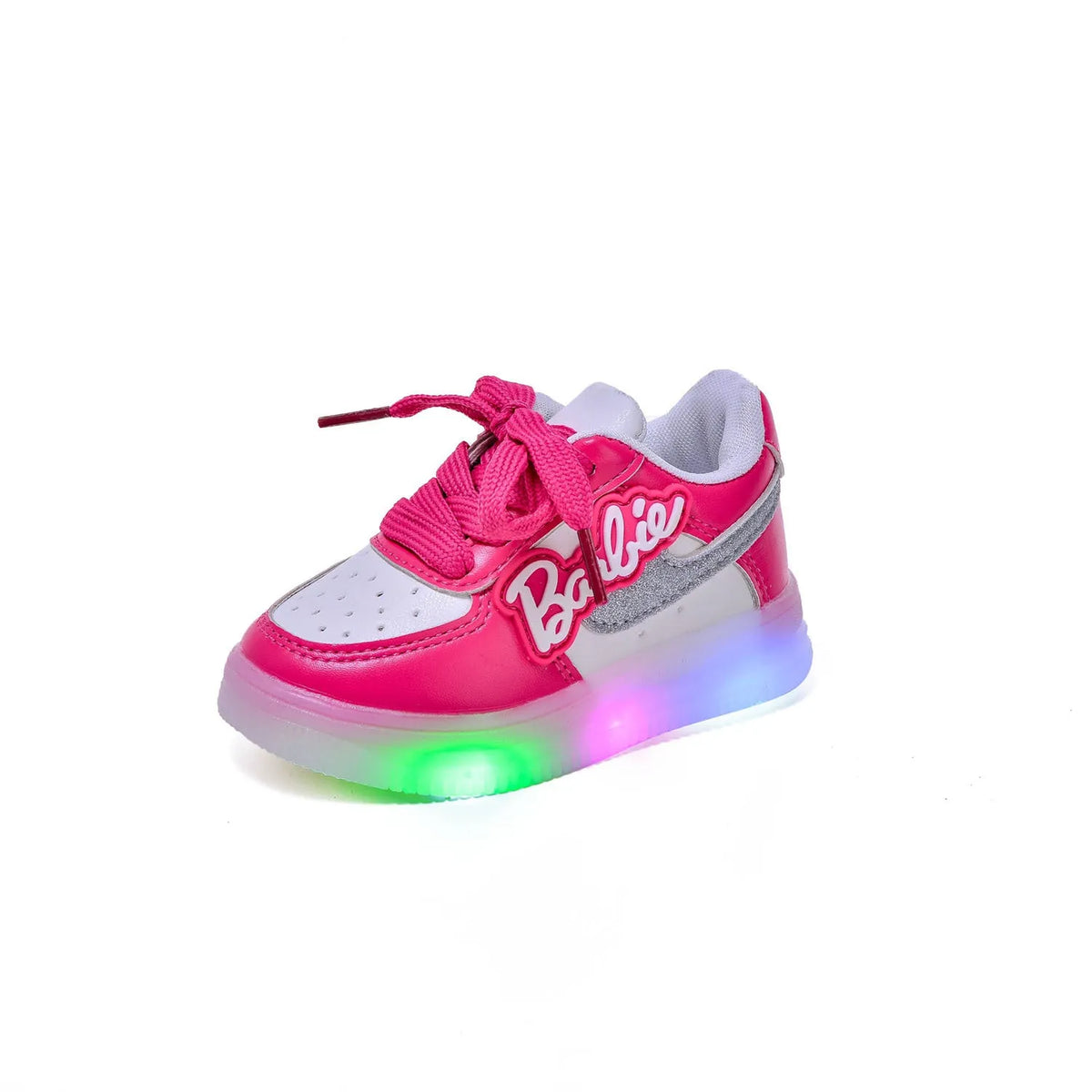 Girls' soft soled board shoes with letter pattern and sequins, black or pink, Velcro fastening, sizes 21-30
