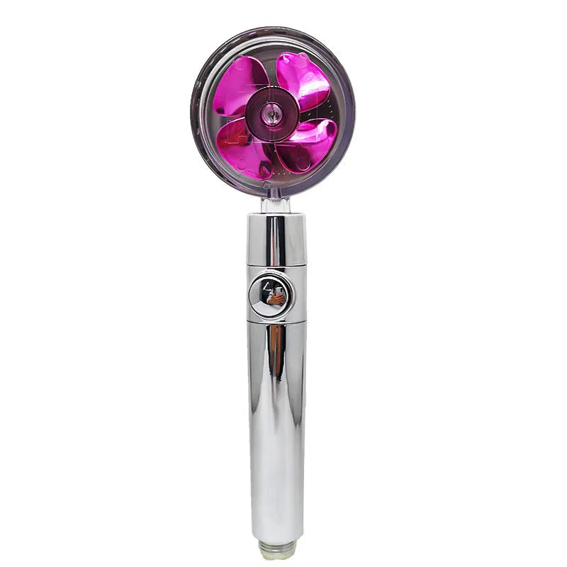 ABS water saving shower head with round head, chrome alloy finish, and 360-degree rotating joint