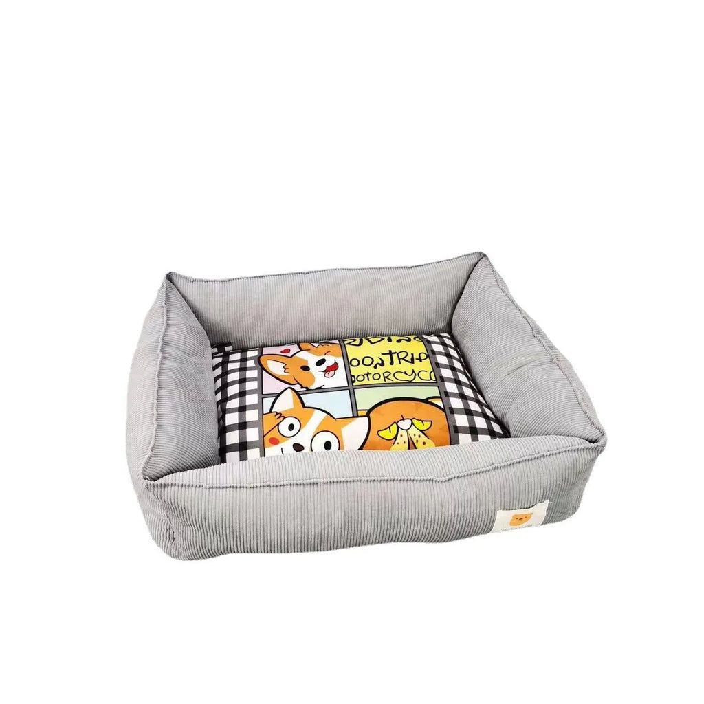 Light blue soft cloth pet winter nest for dogs and cats, showing plush velvet interior.