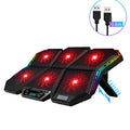Ice Magic 6 six-fan adjustable notebook radiator laptop cooler in black and red