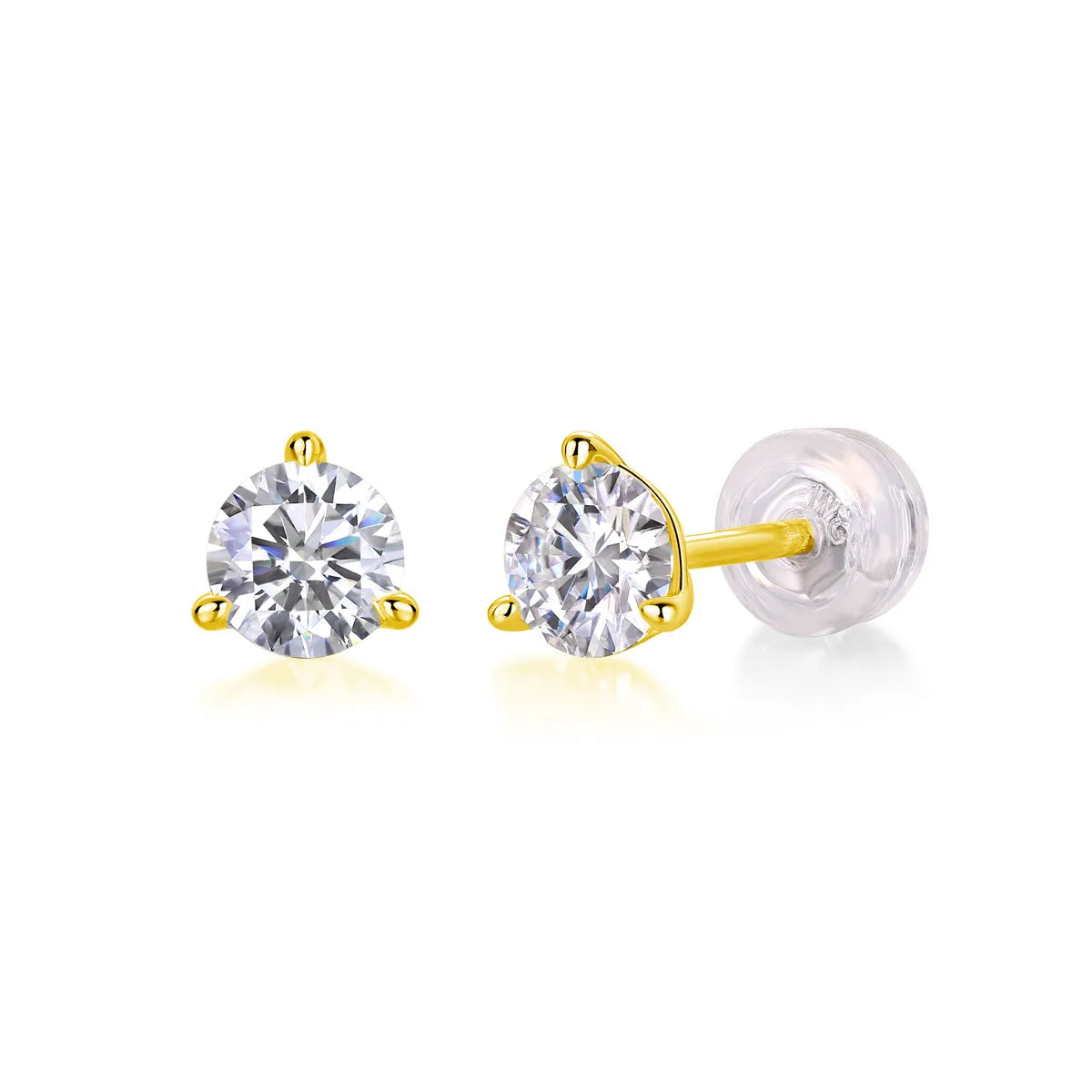 Frozen Frame 0.5-carat moissanite stud earrings in S925 silver platinum-plated gold colour gift box