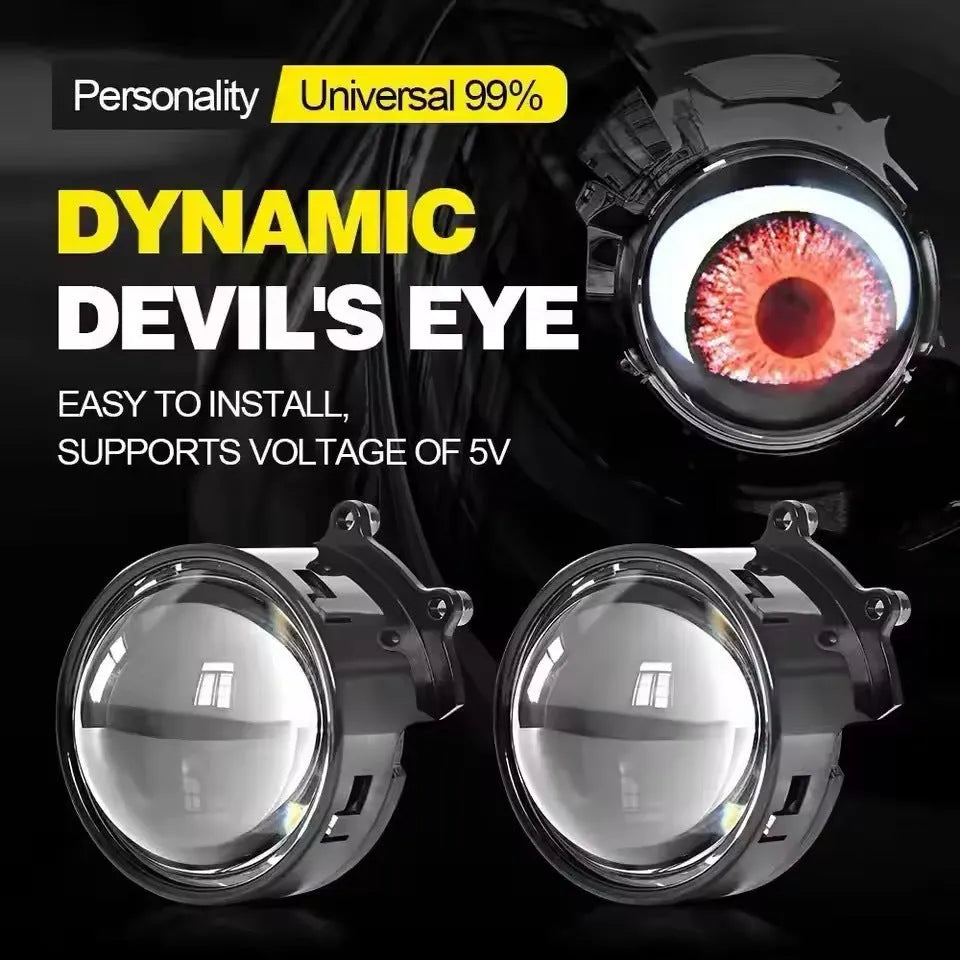 3-inch LED demon's eye lamp with modified lens, 12V 15W 6000K, aluminium case, IP68 waterproof for car motorcycle off-road vehicle