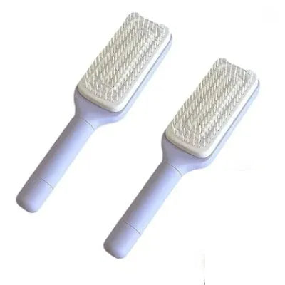 4-in-1 self-cleaning anti-static massage hair brush in Roland purple or Moon rock ash, 24.6 x 6 x 2.5 cm