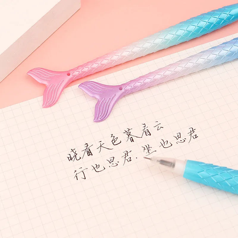 Mermaid-themed ballpoint pen with 0.38mm fine writing tip and colourful cartoon design