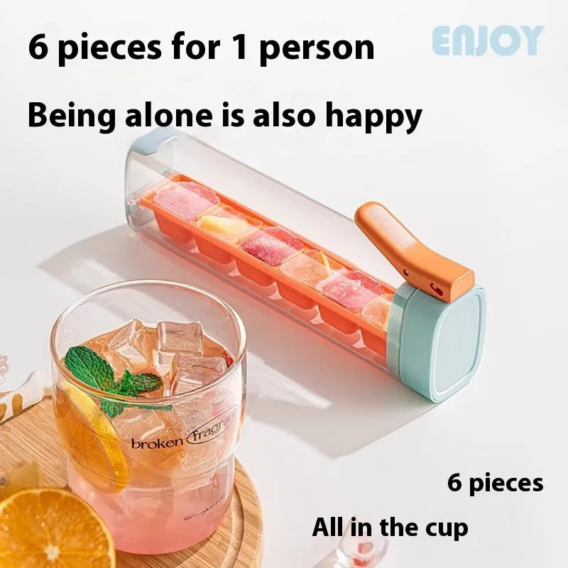 Food-grade PET ice cube tray with storage box, 1 litre, press-release, Maldives colour or Pearl White