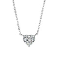 Women's silver heart-shaped love necklace on copper chain with simple refined design