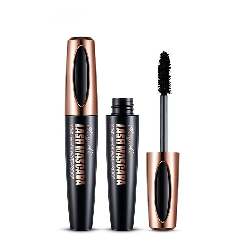 Black waterproof mascara for thick curled lashes with sweat-proof formula that resists smudging