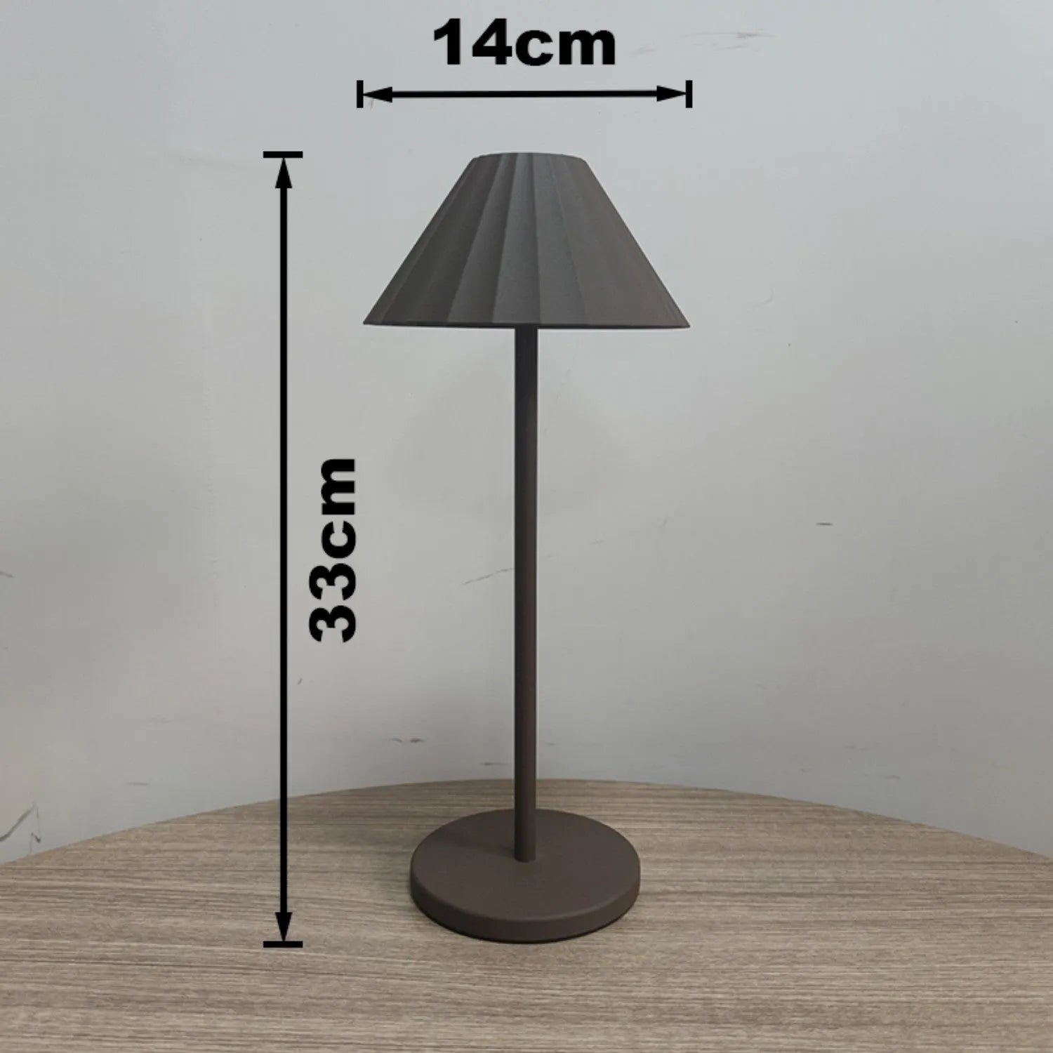 Alloy desk lamp with touch dimming switch showing black, brown, sand, and white colour options