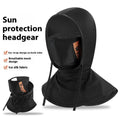 Bicycle hood cycling mask in black made from Ice Silk fabric for sun protection