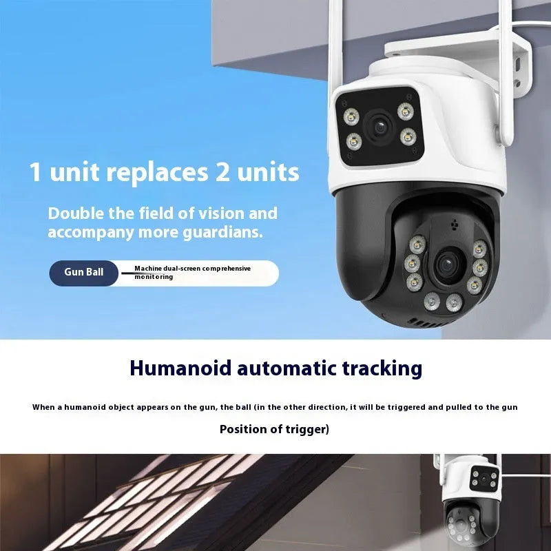 Outdoor dual screen wireless security camera monitor for home surveillance with international standard compatibility