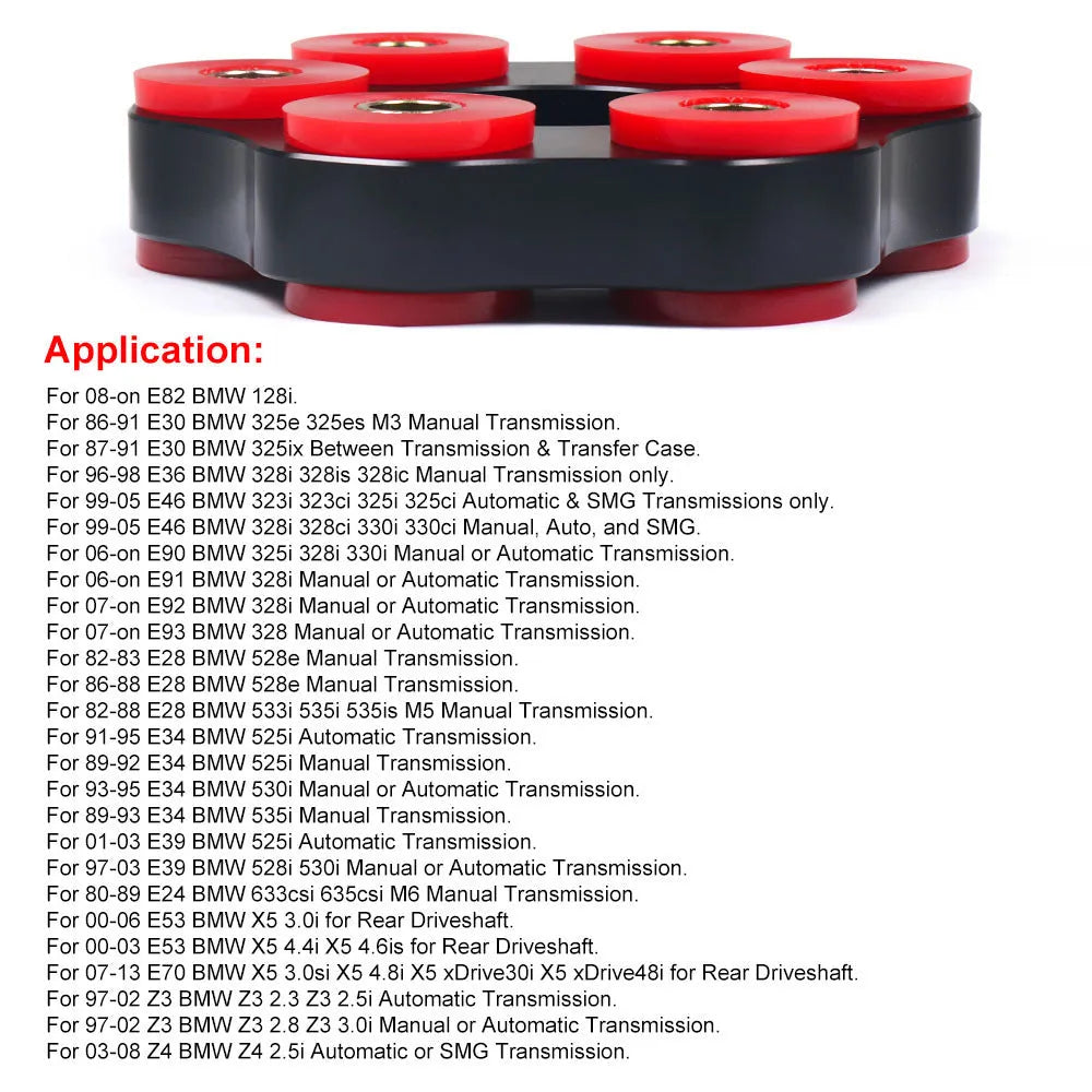 Red polyurethane aluminium drive shaft connecting plate bracket for BMW E46 E36 E30 M3 E28 models