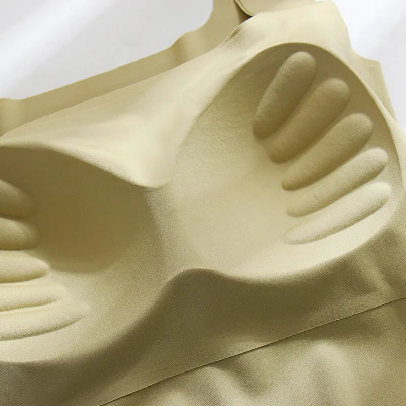 Women's non-marking sling vest with chest pad in nylon fabric with seamless beauty back design