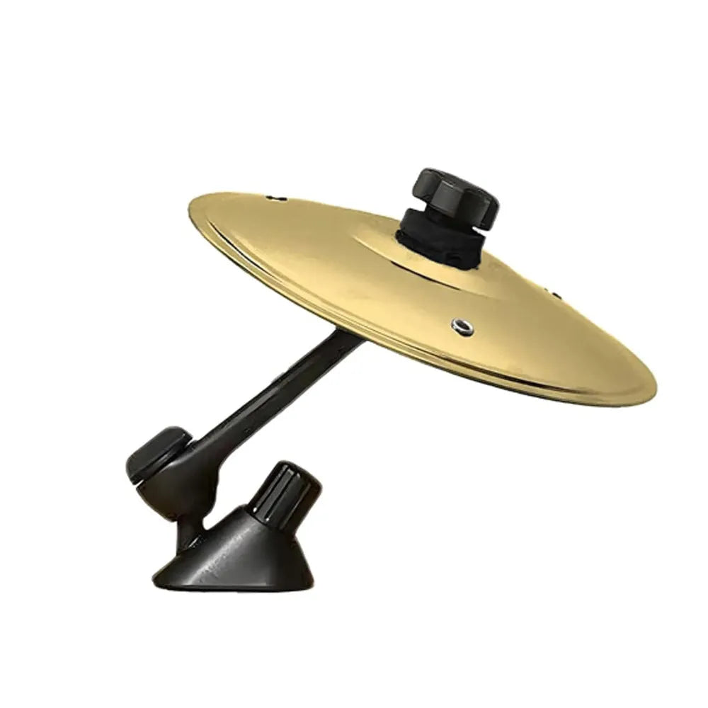 Car accessories collision cymbal mini drum in gold finish shown on a white background