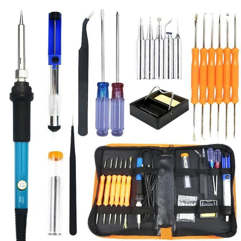 Adjustable temperature soldering iron pen tool kit 60W ceramic core 200-550°C pointed tip