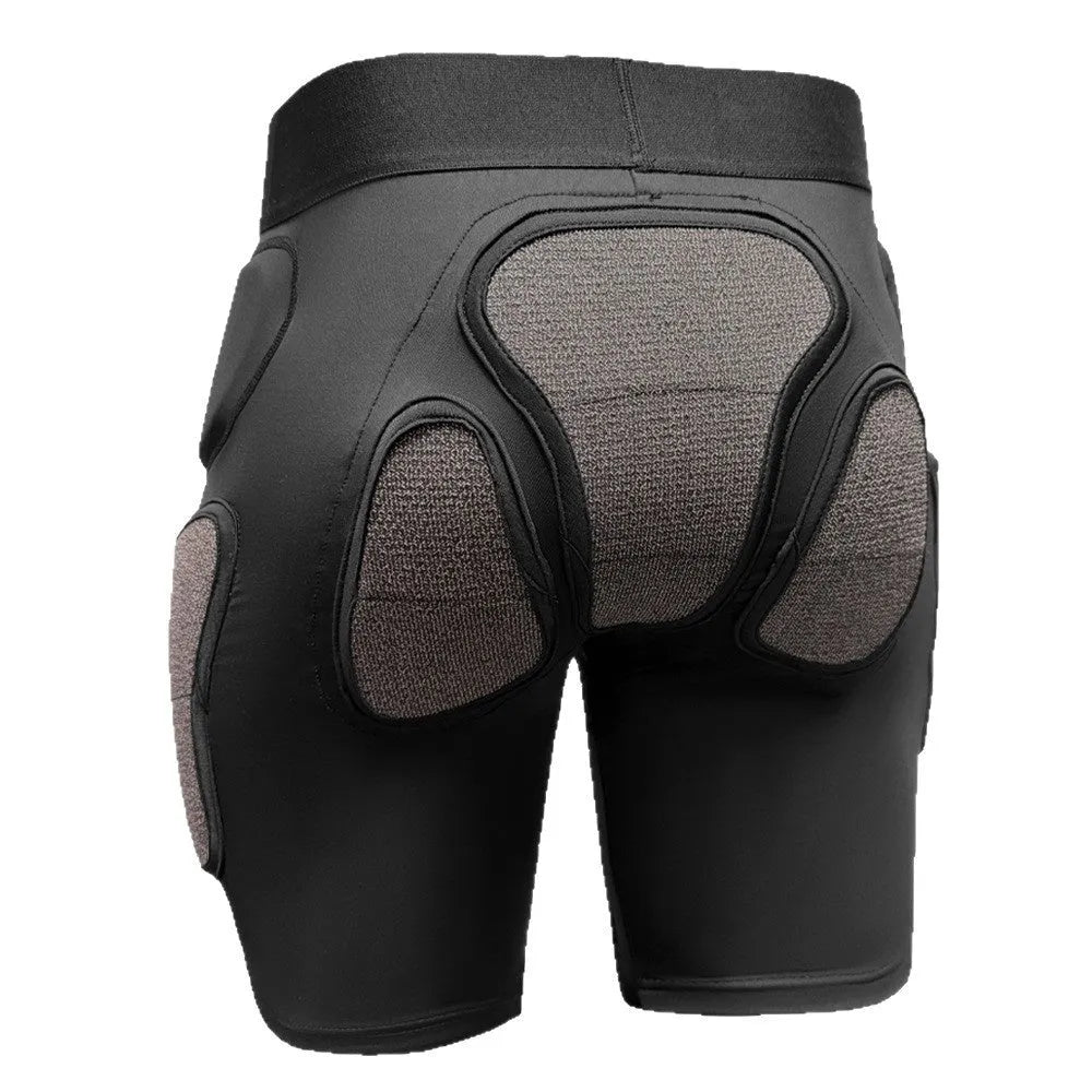 X-ray diffraction ski protective gear showing separate hip pad and knee pad sets for impact sports.
