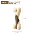 Bone grinding rod dog chew toy in foodie bones colours with cowhide leather and nylon cord construction