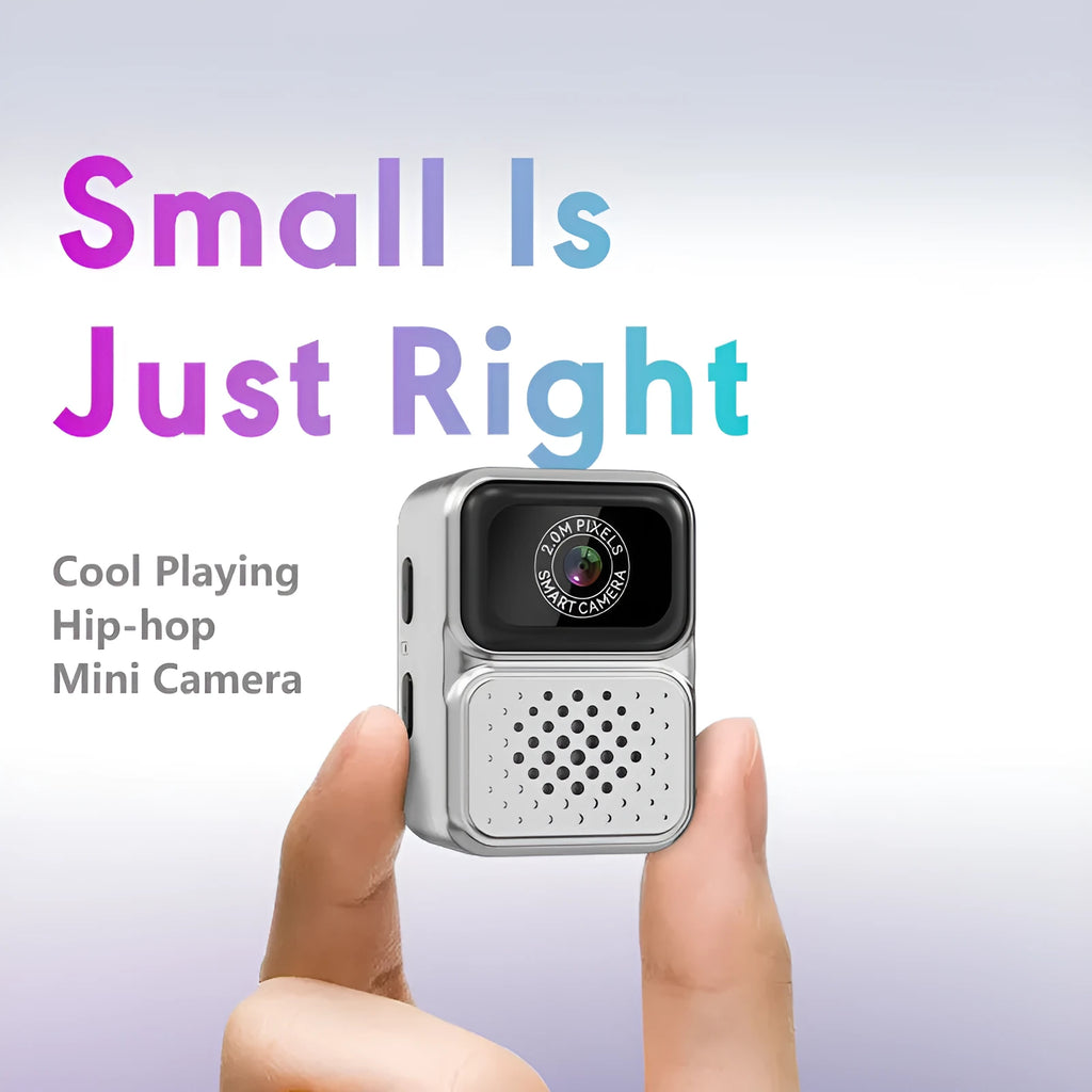 HD mini sports camera with plastic body in black, compact 2.5cm size for portable recording