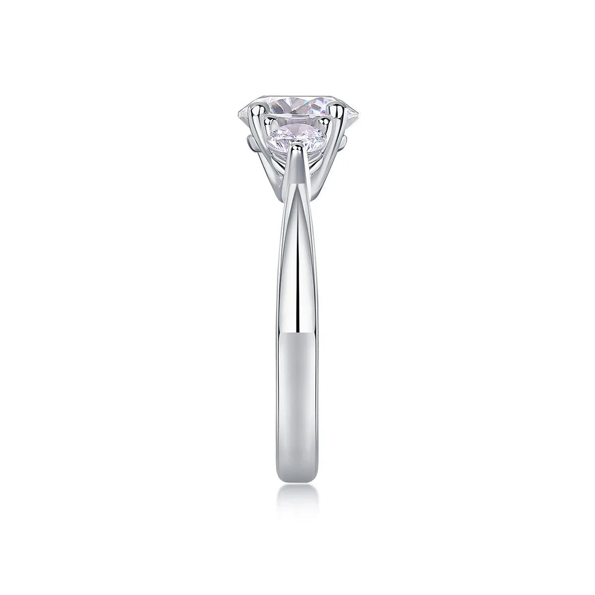 2 carat moissanite wedding ring set in S925 silver with gold plating, sizes 5 to 9, gift box and GRA certificate