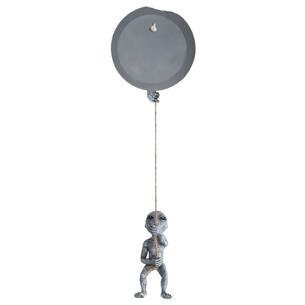 Grey resin alien tree pendant garden sculpture measuring 19x15x20cm
