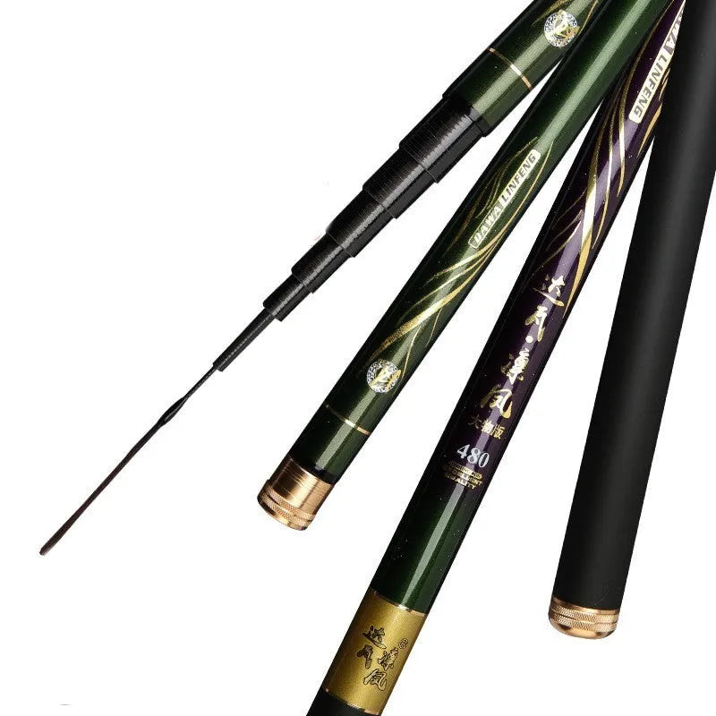 High carbon 7 section fishing rod, 81 g, 78 mm shrunken length, super hard 6H19 tune stream rod.