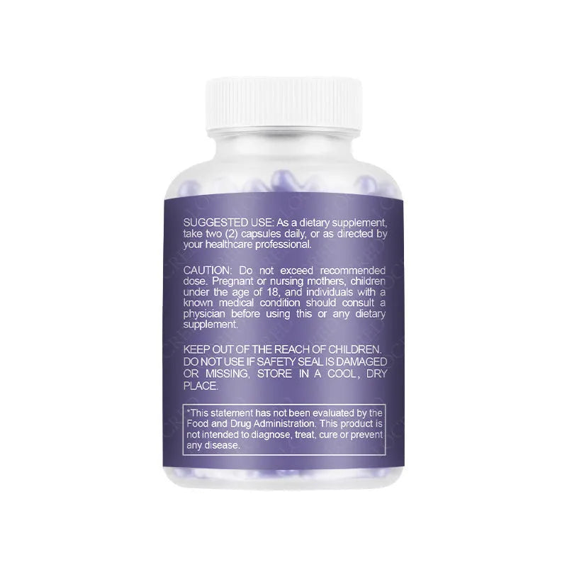Bottle of 60 vaginal capsule supplements for women's intimate health with herbal extract formula