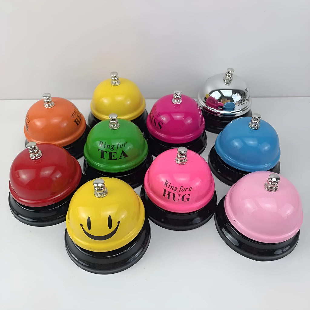 Iron game bell shown in one of ten available colours: blue, green, pink, red, yellow, green tea, or rose kiss.
