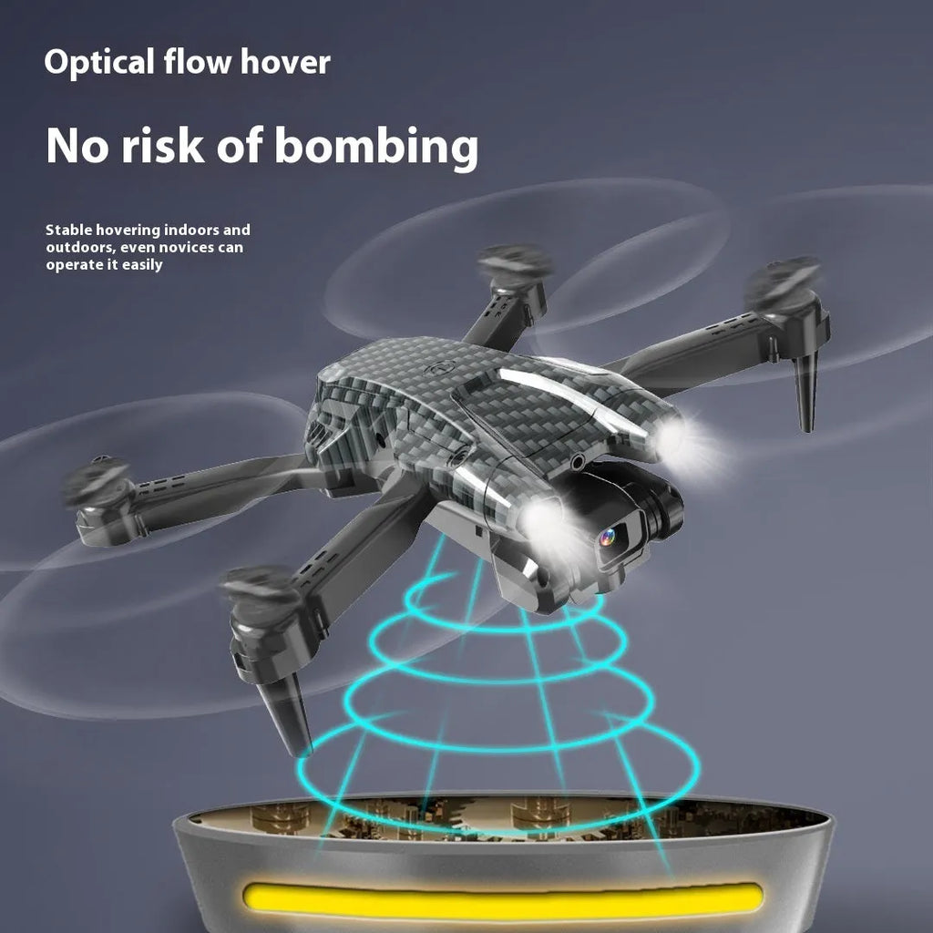 S138 black and carbon fibre folding drone with dual cameras for obstacle avoidance aerial photography