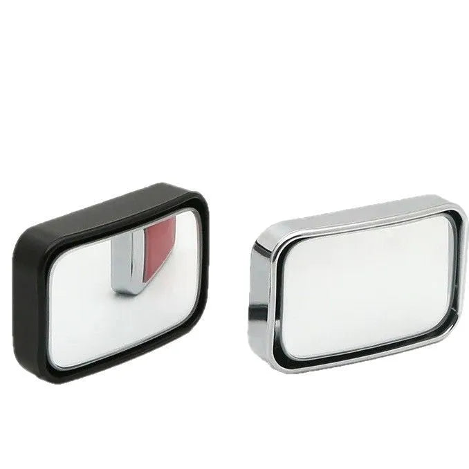 Portable car rearview mirror with ultra clear glass and alloy frame in black finish