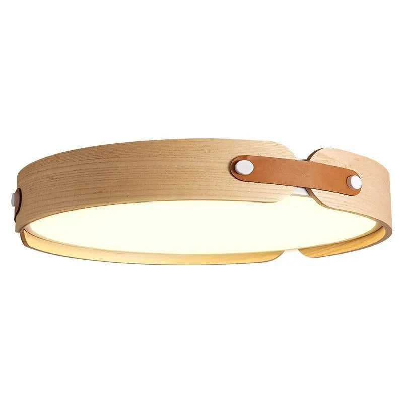 Japanese style wooden ceiling lamp with PMMA shade in warm light finish